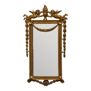 Italian Cherubs With Festoon Wall Mirror For Sale