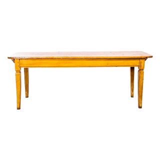 Vintage French Rectangular Angular Dining Table in Faux Wood, 1920s For Sale
