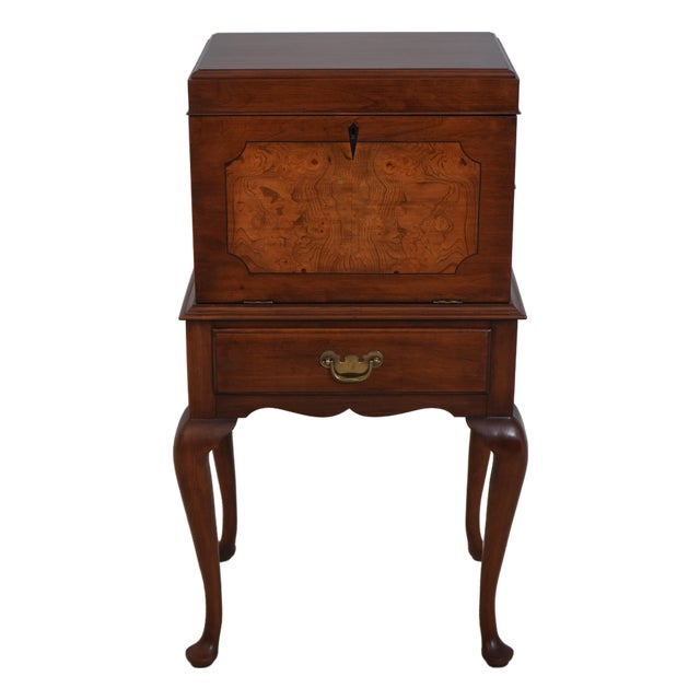 Henkel Harris Cherry Fall Front Silver Chest For Sale