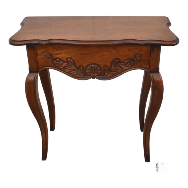Hekman Italian Provincial Wood Table Vintage Carved Accent Console For Sale