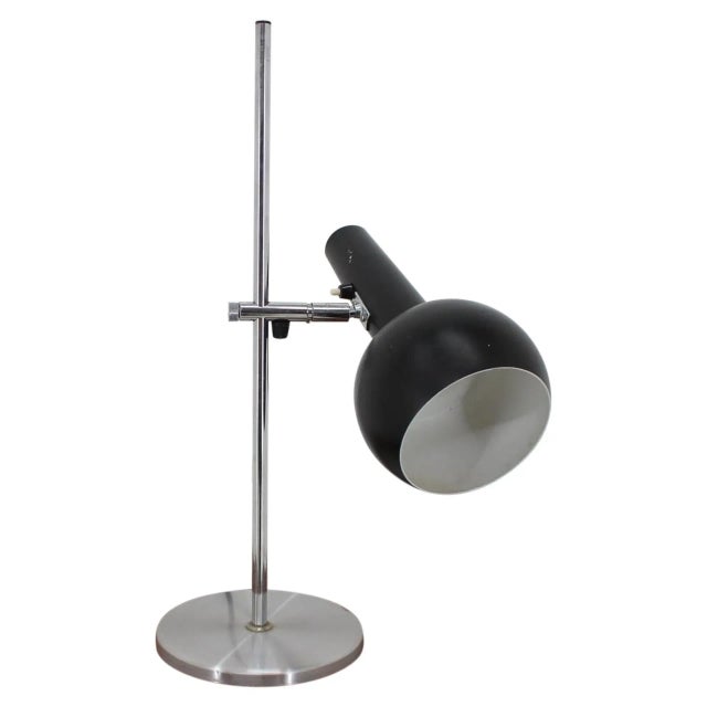 Black Danish Office Chrome Lamp, 1970s For Sale - Image 8 of 8