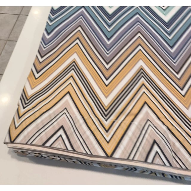 Missoni New Missoni Trevor Aqua Blue Queen Duvet Cover & Shams Set Made in Italy For Sale - Image 4 of 13