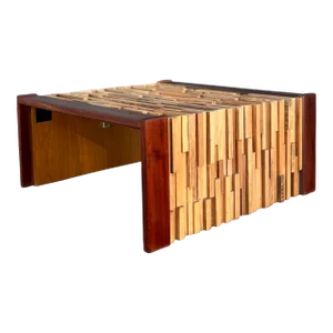 Mid Century Modern Exotic Wood Folding Coffee Table | in the Style of Percival Lafer