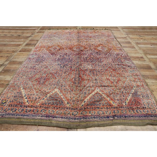 Textile Late 20th Century Late 20th Century Vintage Beni MGuild Moroccan Rug 06'03 X 10'00 For Sale - Image 7 of 7
