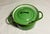 Vintage Enamel Ware Pot With Lid in Green With Narrow Gold Stripe Handle to Two Sides For Sale In Dallas - Image 6 of 12