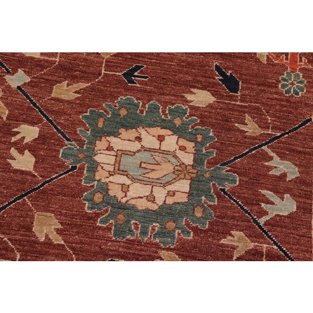 1990s Classic Ziegler Brown Tan Hand-Knotted Wool Rug - 9'8'' X 13'0'' For Sale - Image 4 of 8