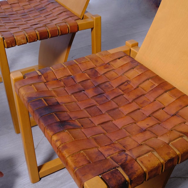 Vintage Chairs in Beech and Leather by Alvar Aalto, 1960s, Set of 3 For Sale - Image 9 of 18