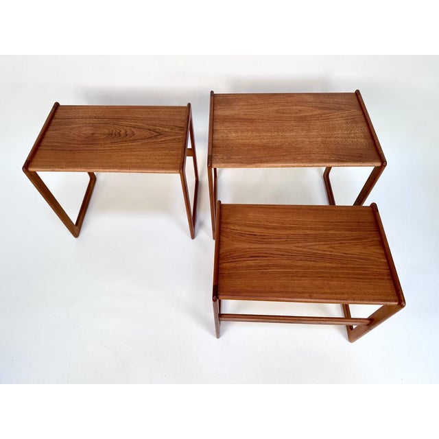 Nesting Tables in Teak by Arne Hovmand-Olsen for Mogens Kold, Denmark, 1960s, Set of 3 For Sale - Image 17 of 18
