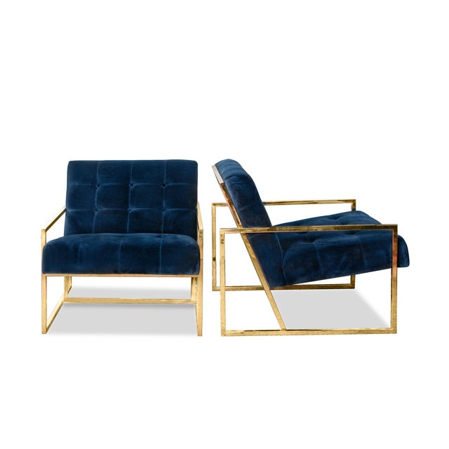 Pair of Jonathan Adler Goldfinger Lounge Chairs Chairish