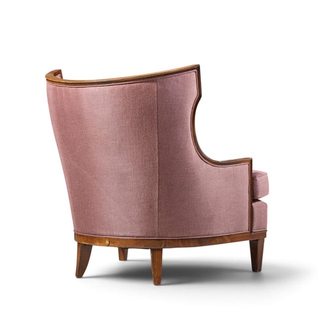 Barbara Barry for Henredon Walnut Lounge Chairs - Pair For Sale - Image 10 of 13