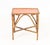 Bent Bamboo Red Painted Top Side Table, on four supports conjoined by box stretcher. 15.25" H x 15" W x 12.25" D....