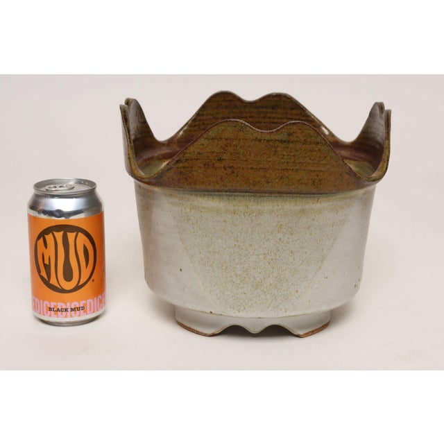 Vintage Brown and Pale Gray Studio Pottery Square Planter by Deanna Nichols For Sale - Image 9 of 17