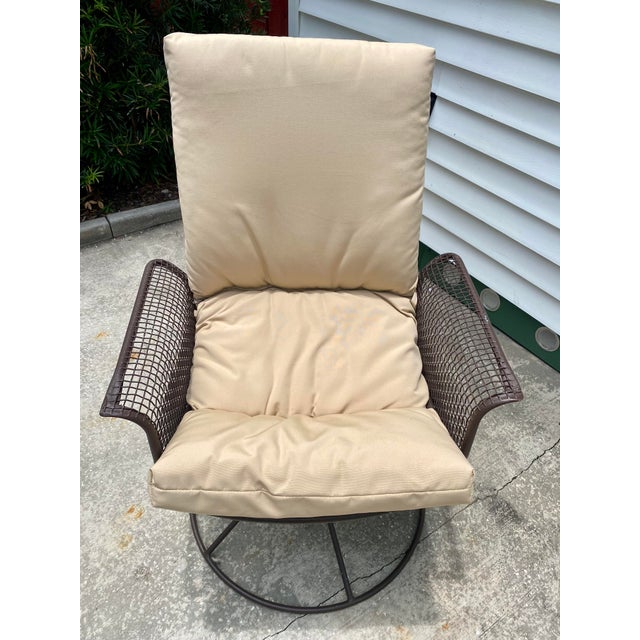 Vintage MidCentury Wire Mesh Swivel Chair and Ottoman Chairish