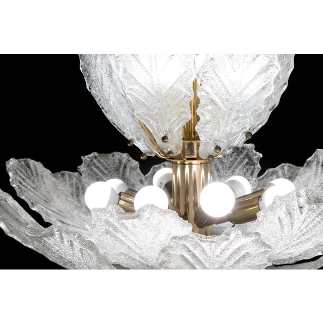 Transparent Large Midcentury Italian Murano Glass Chandelier, 1970s For Sale - Image 8 of 13