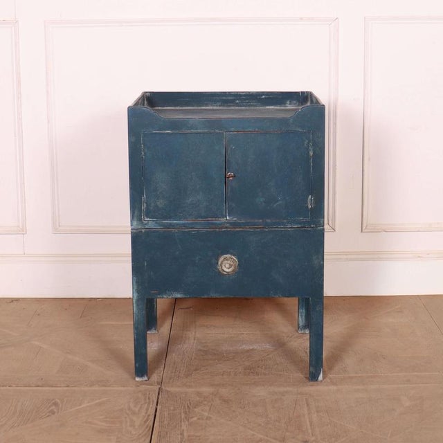 English Tray Topped Bedside Cabinet For Sale - Image 10 of 10