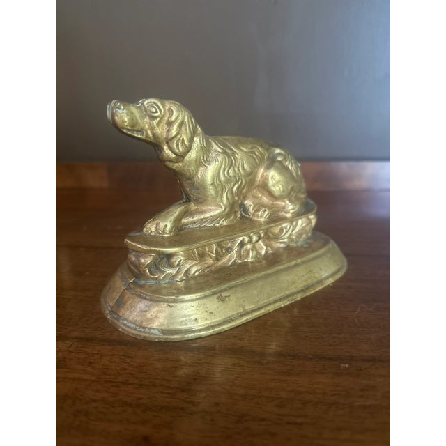 English Antique Brass Dogs Bookends, Early 20th Century For Sale - Image 3 of 4