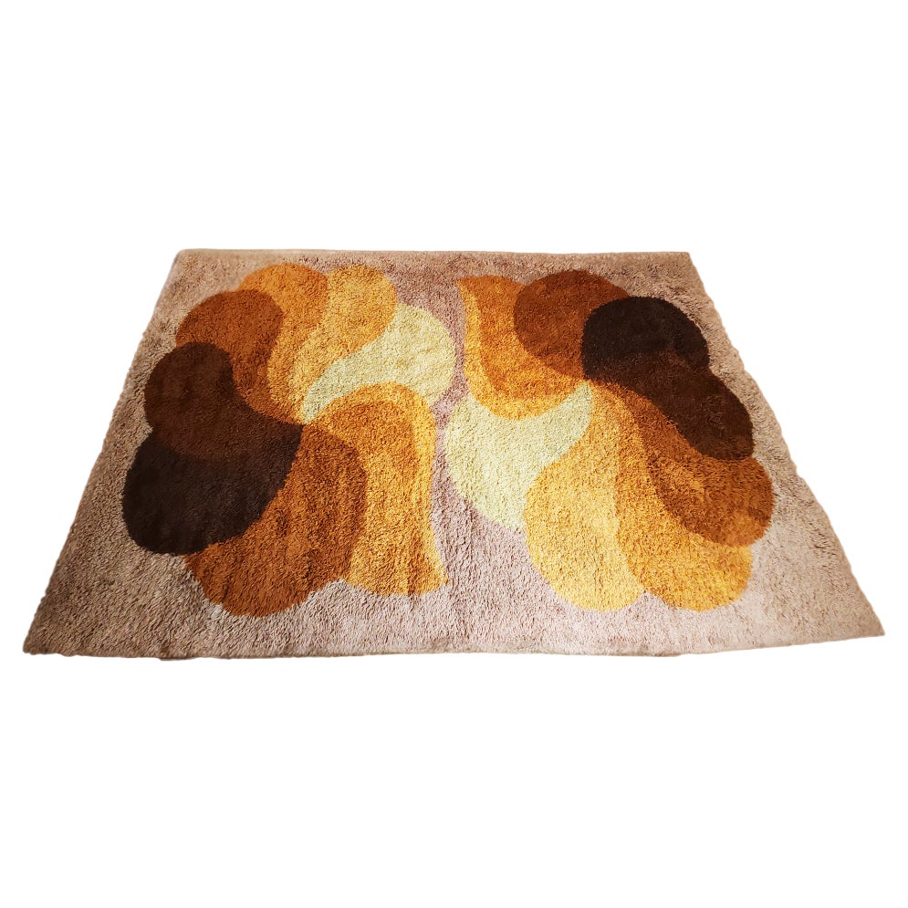 Large Space Age Rug in Wool, 1970s | Chairish