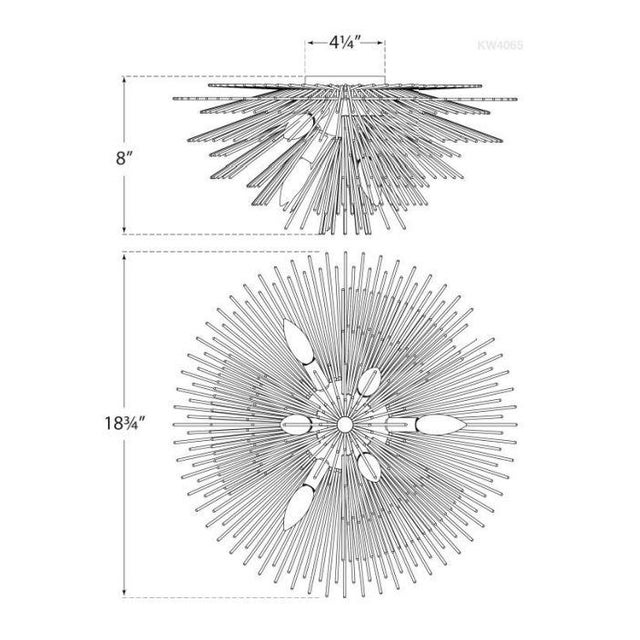Modern Kelly Wearstler for Visual Comfort Signature Strada Small Flush Mount in Aged Iron For Sale - Image 3 of 3