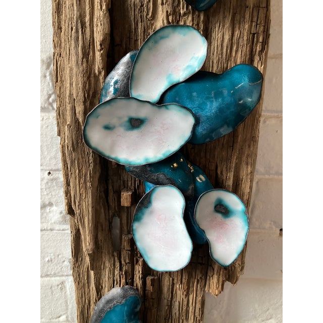 Enameled Oyster Shell Wall Sculpture For Sale - Image 4 of 5