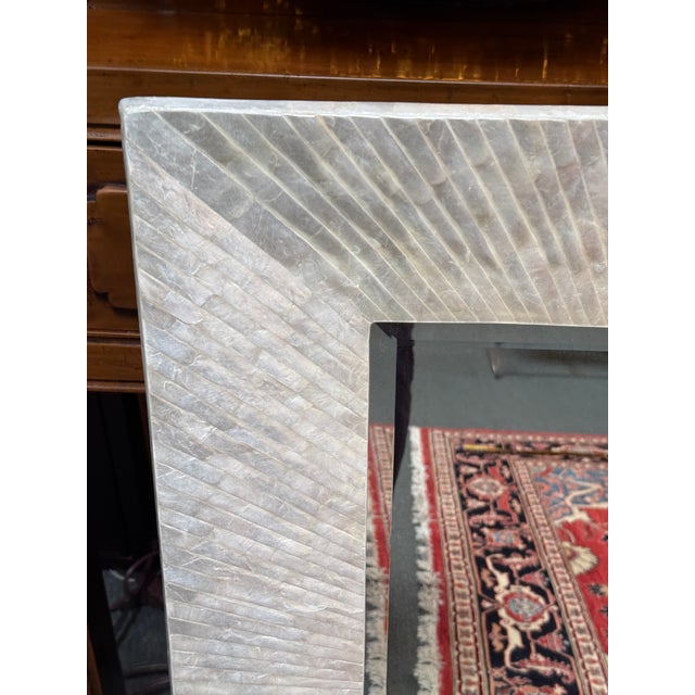 Coastal Pottery Barn Capiz Rectangular Wall Mirror For Sale - Image 3 of 12