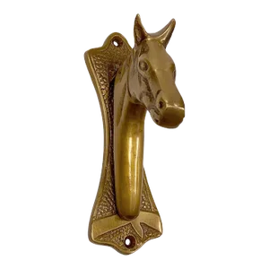 Contemporary Antiqued Brass Horse Head Door Knocker