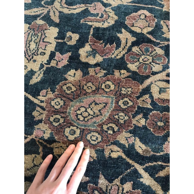 Authentic Persian Tabriz Botanic Handmade Wool Carpet For Sale - Image 4 of 11