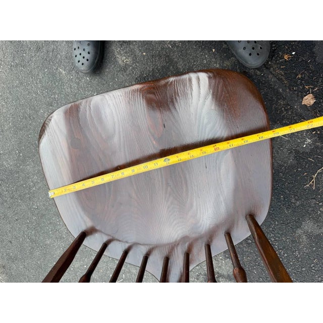 Vintage Windsor Style Hoop BraceBack Oak Side Chair For Sale - Image 14 of 18