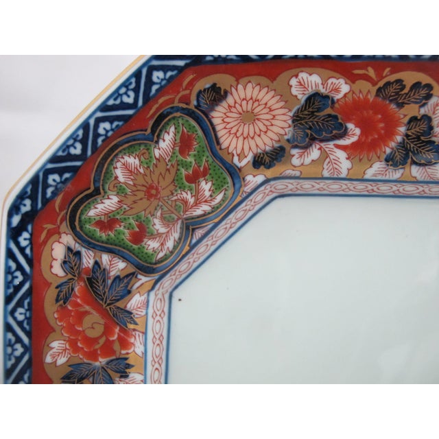 Japanese Japanese Imari Arita Yaki Kisen Kiln Gokunishiki Porcelain Square Serving Plate For Sale - Image 3 of 7
