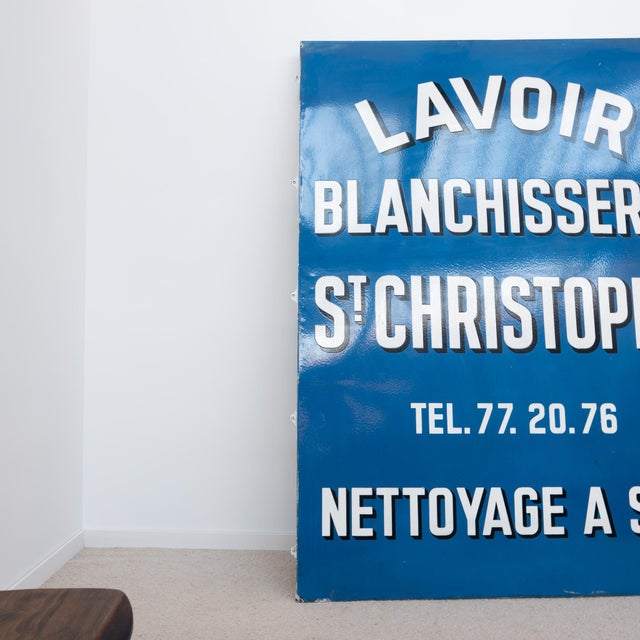 Large Antique Enamel Sign, France, 1950 For Sale - Image 4 of 9