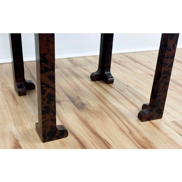 Brown Vintage Petite Stenciled Accent Table, Riser or Plant Stand For Sale - Image 8 of 8