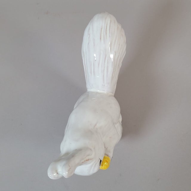 Vintage Italian White Glazed Terracotta Squirrel Figurine For Sale - Image 10 of 10