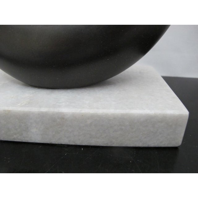 Interlude Home Modernist Twist Metal Sculpture on Marble Base For Sale - Image 9 of 11