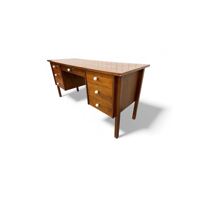 Mid-Century Modern Mid-Century Modern Walnut Writing Desk For Sale - Image 3 of 11