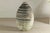 Art Deco Large Artisan Ceramic Vase with Cream and Brown Striped Glaze For Sale - Image 3 of 12