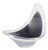 Coquille Bowl in Black and White Art Glass by Paul Kedelv for Flygfors, 1950s For Sale