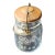 Vintage Ball Glass Jar With Wooden Lid & Metal Wire Clamp For Sale