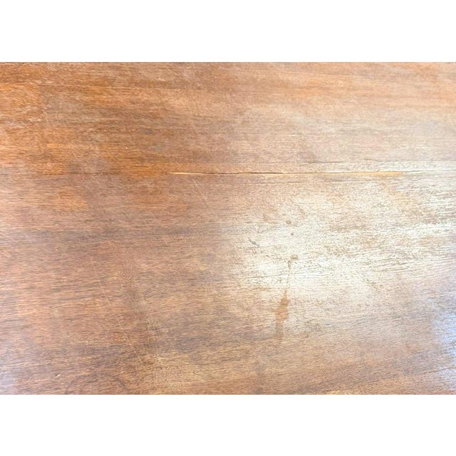 Antique 1920s Federal Hepplewhite Walnut Dining Table 16" Leaf Self-Storing For Sale - Image 4 of 18