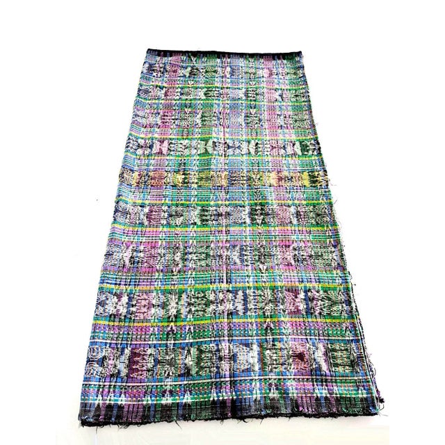 Vintage Guatemalan Jaspe Ikat Cotton Textile, 4" Yards Long For Sale - Image 11 of 11