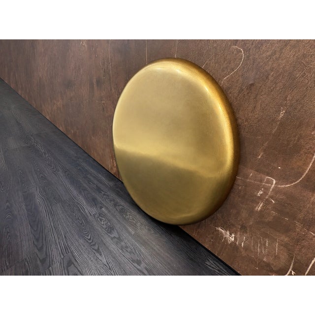 Metal Rh Restoration Hardware Nuvola Round Mirror 48" Diameter | Polished Metal | Lightly Antiqued Mirror Finish For Sale - Image 7 of 18