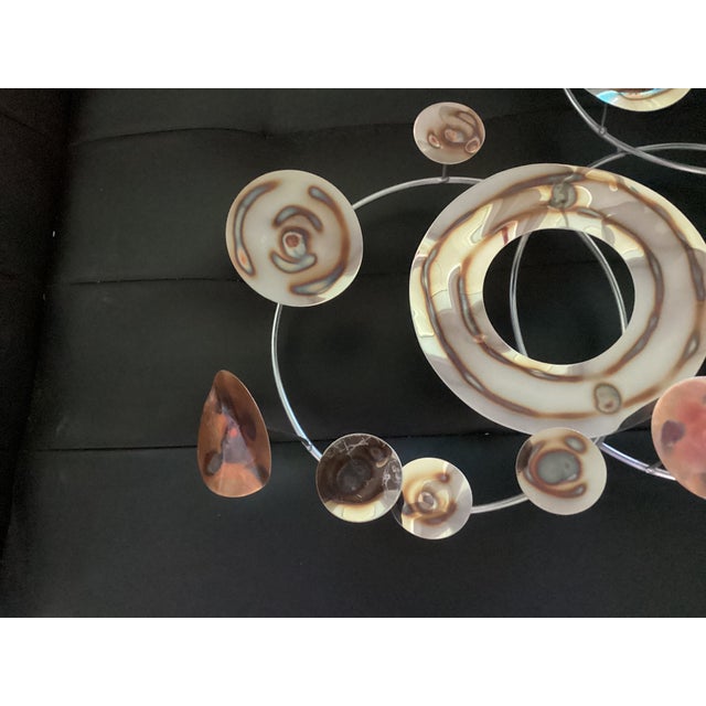 Abstract 1970s Curtis Jere Style Metal Wall Hanging in an Abstract Design For Sale - Image 3 of 8