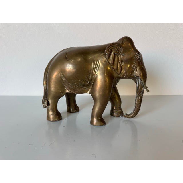 Vintage Solid Brass Elephant Sculpture/ Sold For Sale In Miami - Image 6 of 9
