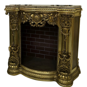 French Style Fireplace Furniture Marble Topped Gold