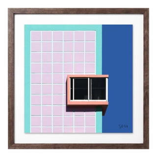 “Miami Beach 17” Giclee Archival Pigment Print 24x24 Framed in Walnut For Sale