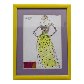 1980s Givenchy Paris No. 52 Traditional Watercolor Painting For Sale