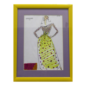 1980s Givenchy Paris No. 52 Traditional Watercolor Painting