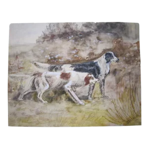 19thC Sporting Watercolor Setters, Signed "j.p. Little 24"