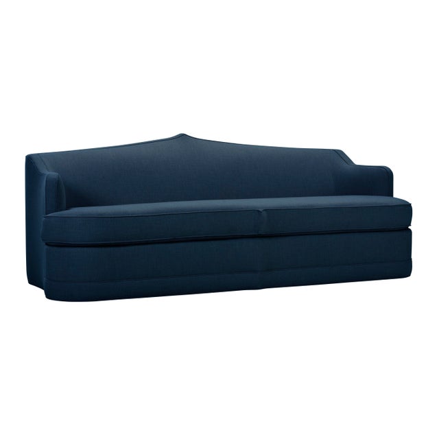 Navy Blue Aveline Sofa, Space Navy Linen For Sale - Image 8 of 8