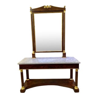 Large Console and Pier Mirror 1890s Napoleon III Empire Revival For Sale