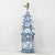 Metal Pair of Vintage Dutch Style Blue and White Hand Painted Pagoda Metal Table Lamps With Cherub and Floral Motif For Sale - Image 7 of 13