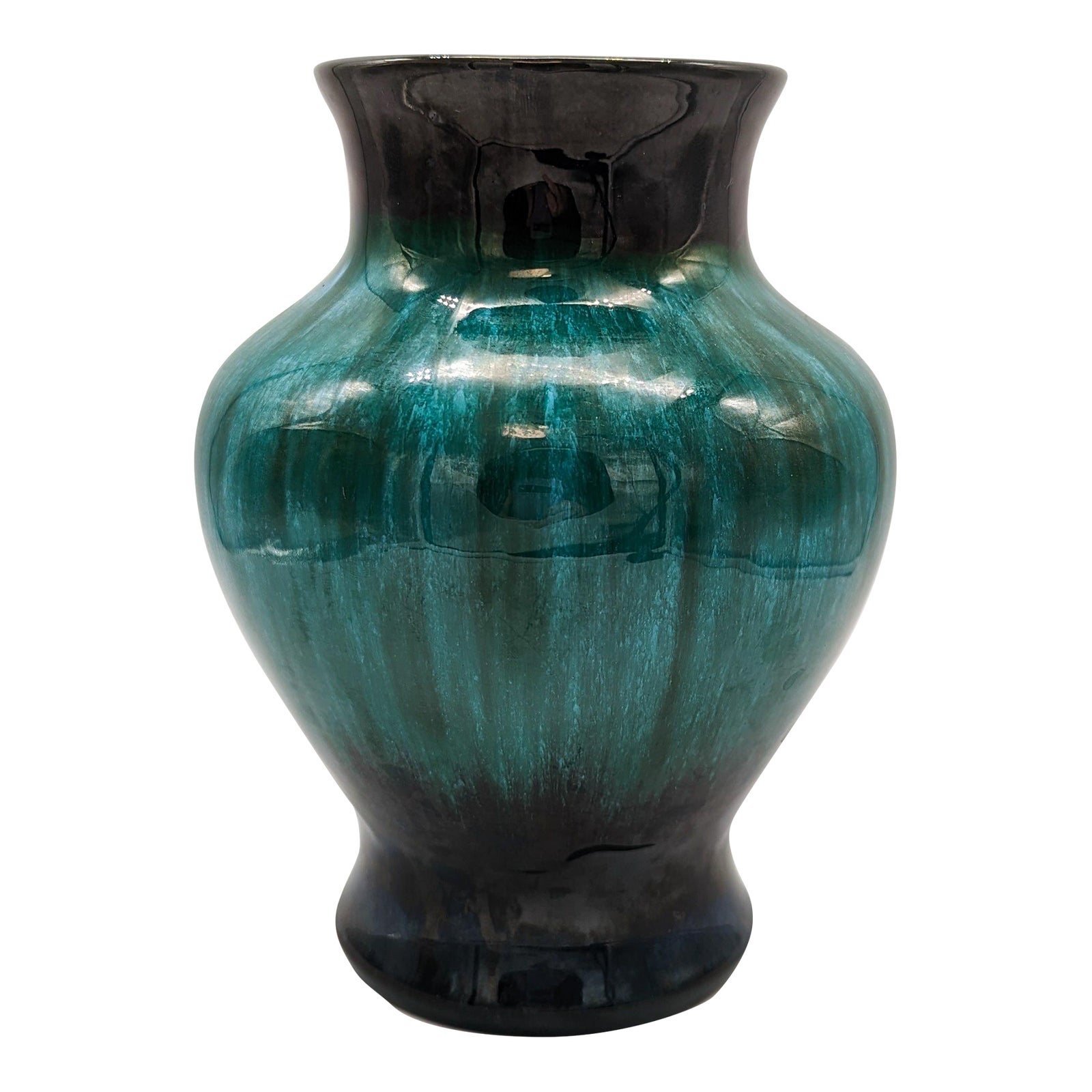 Vintage MidCentury Blue Mountain Pottery Vase Drip Glaze Redware